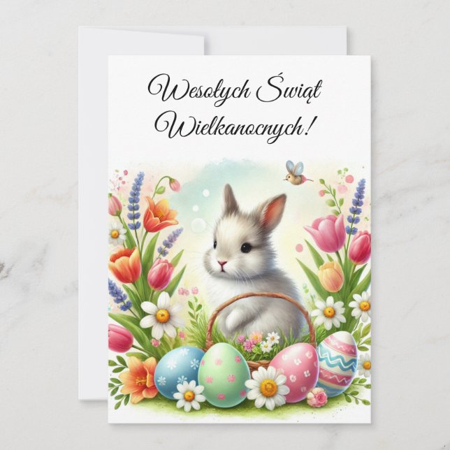 Invitation Salutations de Pâques en Pologne Wesolych Swiat (Devant)