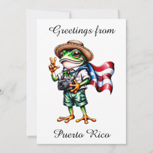 Invitation Salutations de Porto Rico Grenouille Coqui Boricua