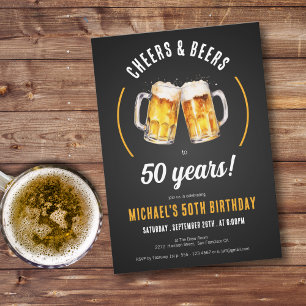 Invitation Salutations et bières 50e anniversaire de fête Inv