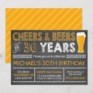 Invitation Salutations et bières à 30 ans Anniversaire Invita