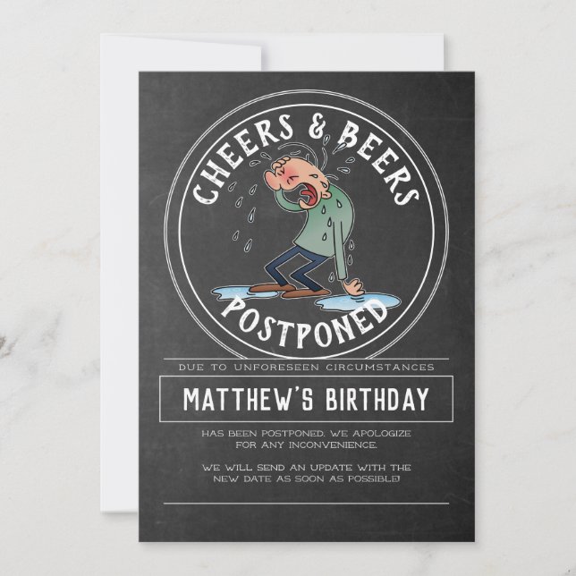 Invitation Salutations Et Bières Annulation Anniversaire - Re (Devant)