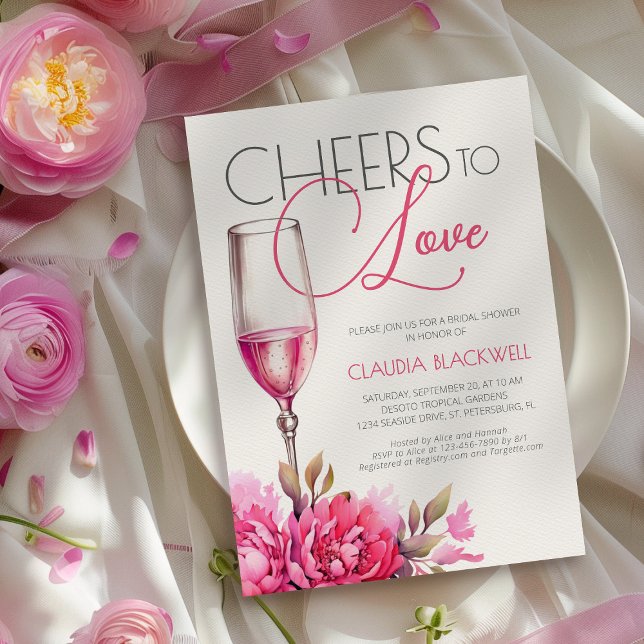 Invitation Salutations pour l'amour Fête des mariées de Champ (Créateur téléchargé)