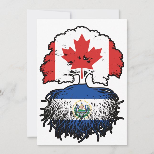 Invitation Salvador Salvadorien Canadian Canada Arbre Racines (Devant)