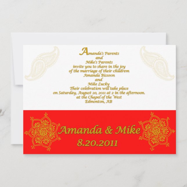 Invitation: Sample 1 Invitation (Front)