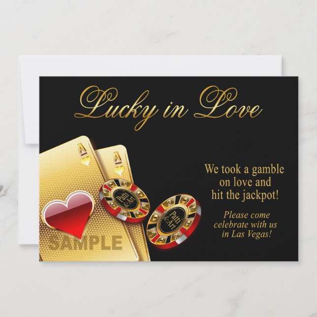 Invitation SAMPLE Mariage de style Casino | Papier : lin (Devant)