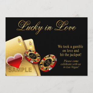 Invitation SAMPLE Mariage de style Casino   Papier : lin