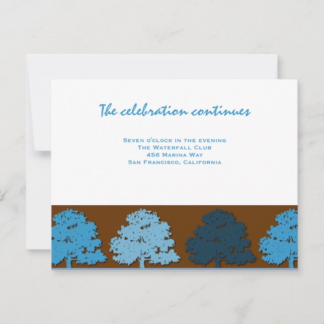 Invitation Samuel Réception Bar Mitzvah Mariage Blue Trees (Devant)