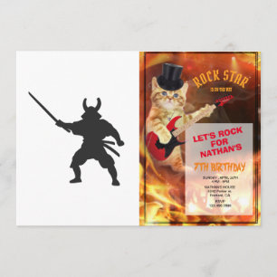 Invitation Samurai Warrior avec épée - Choisir la couleur de