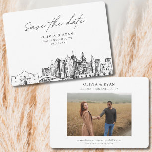 Invitation San Antonio Mariage Modern Enregistrer la date