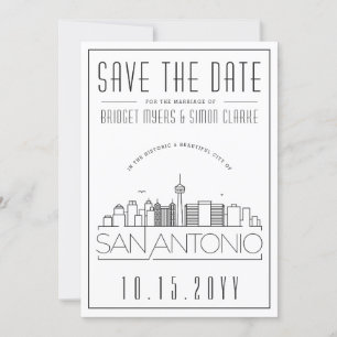 Invitation San Antonio Mariage Style de la ligne d'horizon En