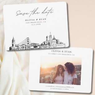 Invitation San Francisco Mariage Modern Enregistrer la date