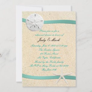 Invitation Sand Dollar Plage Mariage Répétition Dîner Invitat