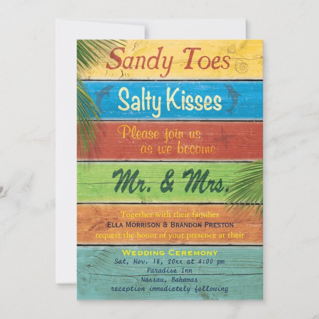 Invitation Sandy Tos Salty Kisses (Devant)
