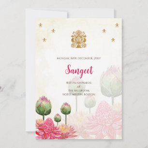Invitation Sangeet indien et Cartes d'invitation d