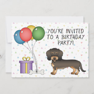 Invitation Sanglier à poil dur Dachshund Chien - Anniversaire