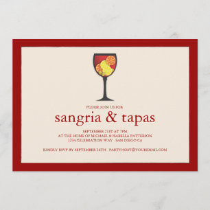 Invitation Sangria avec l'invitation de partie de Tapas de