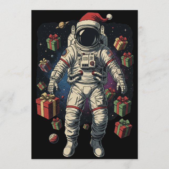 Invitation Santa Astronaut Christmas  (Devant)