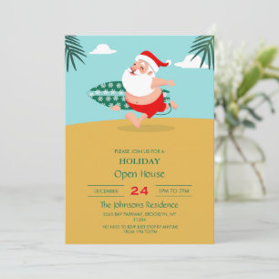 Invitation Santa at beach