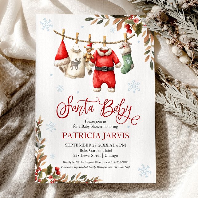 Invitation Santa Baby Baby Shower (Créateur téléchargé)