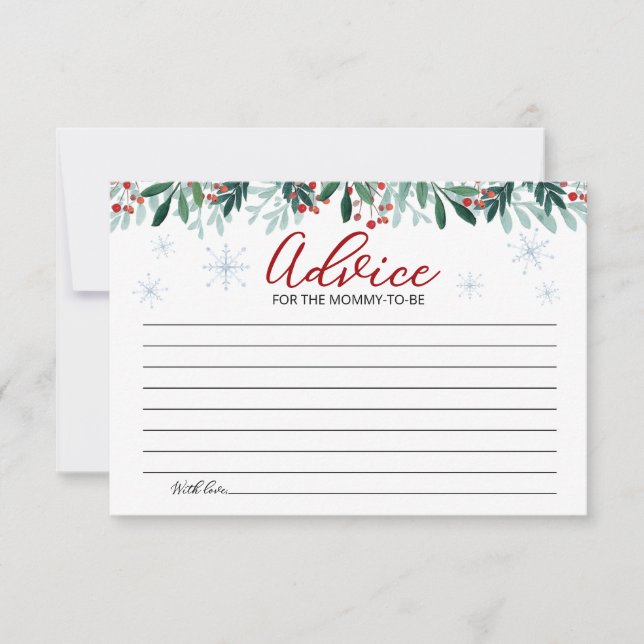 Invitation Santa Baby Christmas Baby Shower Advice Cards (Devant)