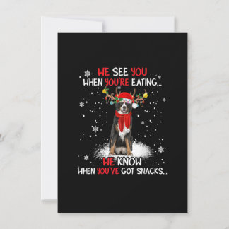Invitation Santa Bernese Mountain Dog Reindeer Light Christma