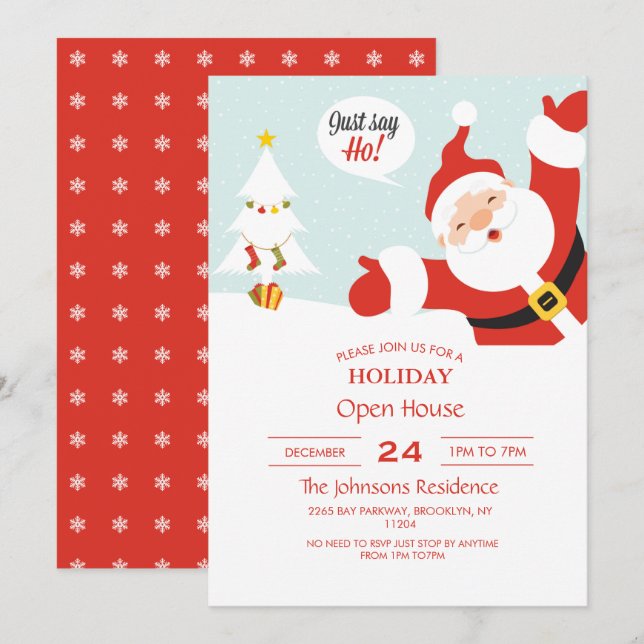 Invitation Santa Claus - juste dire go (Devant / Derrière)
