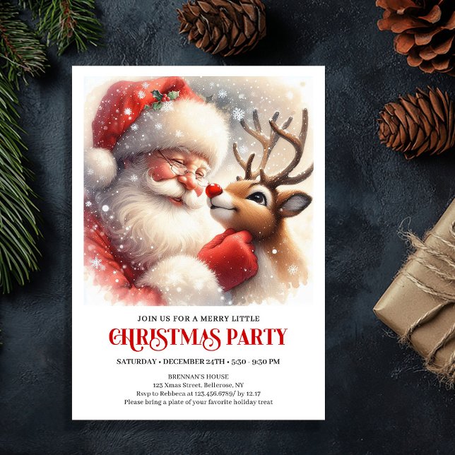 Invitation Santa Claus Rudolph Christmas Joyful Winter Party  (Santa Claus Rudolph Christmas Joyful Winter Party Invitation

)