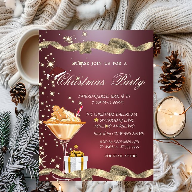 Invitation Santa Hat, Présent, Pain d'épices Noël d'entrepris (Créateur téléchargé)
