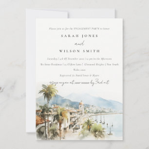 Invitation Santa Marta Colombie Paysage Aquarelle Engagement