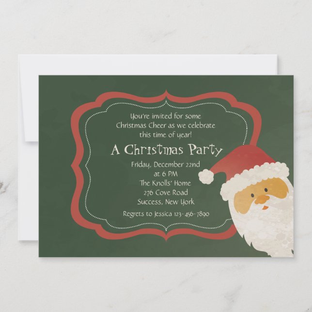 Invitation Santa qui regarde (Devant)