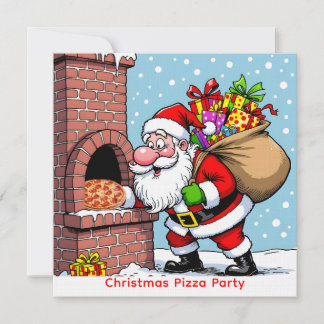 Invitation Santa’s Chimney Pizza Oven Christmas Gathering