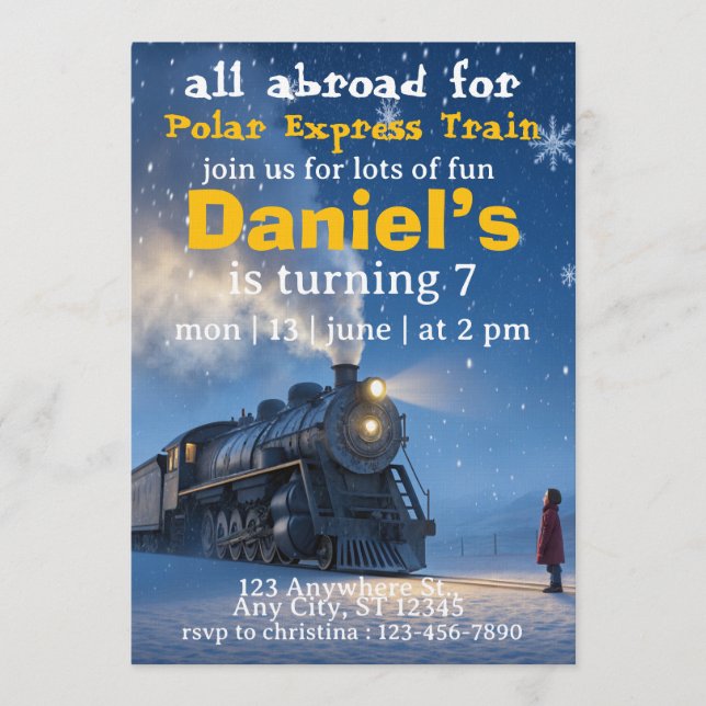 Invitation santa train polar express (Devant)