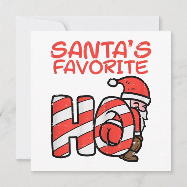 Invitation Santas Favori Funny Naughty Noël Adulte Favori Noë (Devant)