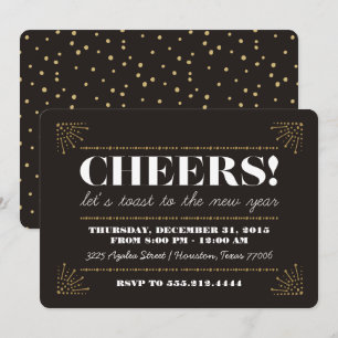 Invitation Santé! Soirée Art Déco Fancy Nouvel An