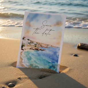 Invitation Santorin Date de Sauvegarde Côtière Plage à l'aq