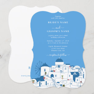 Invitation Santorin Destination Mariage de l'île grecque