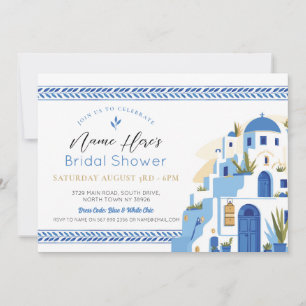 Invitation Santorin Fête des mariées Party Grèce bleue