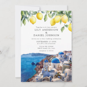 Invitation Santorin Grèce Citrons Mariage Tout En Un