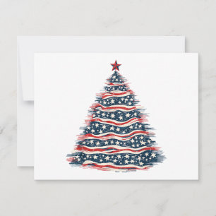 Invitation Sapin de Noël avec drapeau américain patriotique