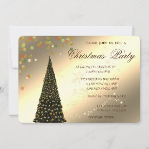 Invitation Sapin de Noël, Confettis, Fête de Noël d'entrepris