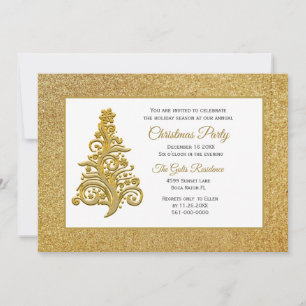 Invitation Sapin de Noël Élégant Fête de Fêtes
