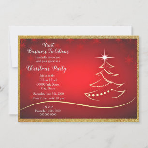 Invitation Sapin de Noël en paillettes dorées sur une fête de