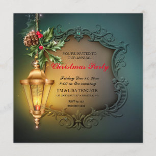 Invitation Sapin de Noël Fête de fin d'année Lanterne Brillan
