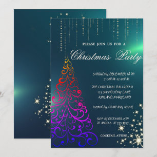 Invitation Sapin de Noël, Fête de Noël Verte Entreprise