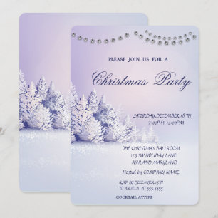 Invitation Sapin de Noël Forêt enneigée Fête de Noël