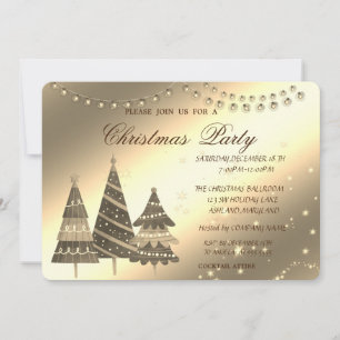 Invitation Sapins de Noël, Réception de Noël d'entreprise
