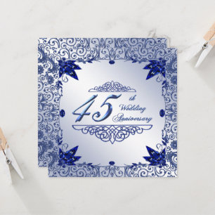 Invitation Sapphire 45e anniversaire de Mariage 5.25x5.25 Inv
