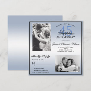 Invitation Sapphire 45e anniversaire du Mariage Double photo