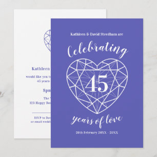 Invitation Sapphire Anniversaire 45 ans d'invitations d'amour