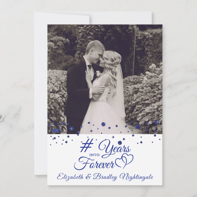 Invitation Sapphire Anniversaire DES ANNÉES EN UNE FOREVER Ph (Devant)